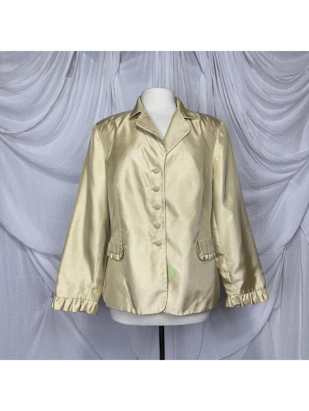 Vintage Gold Satin Blazer Size 16W